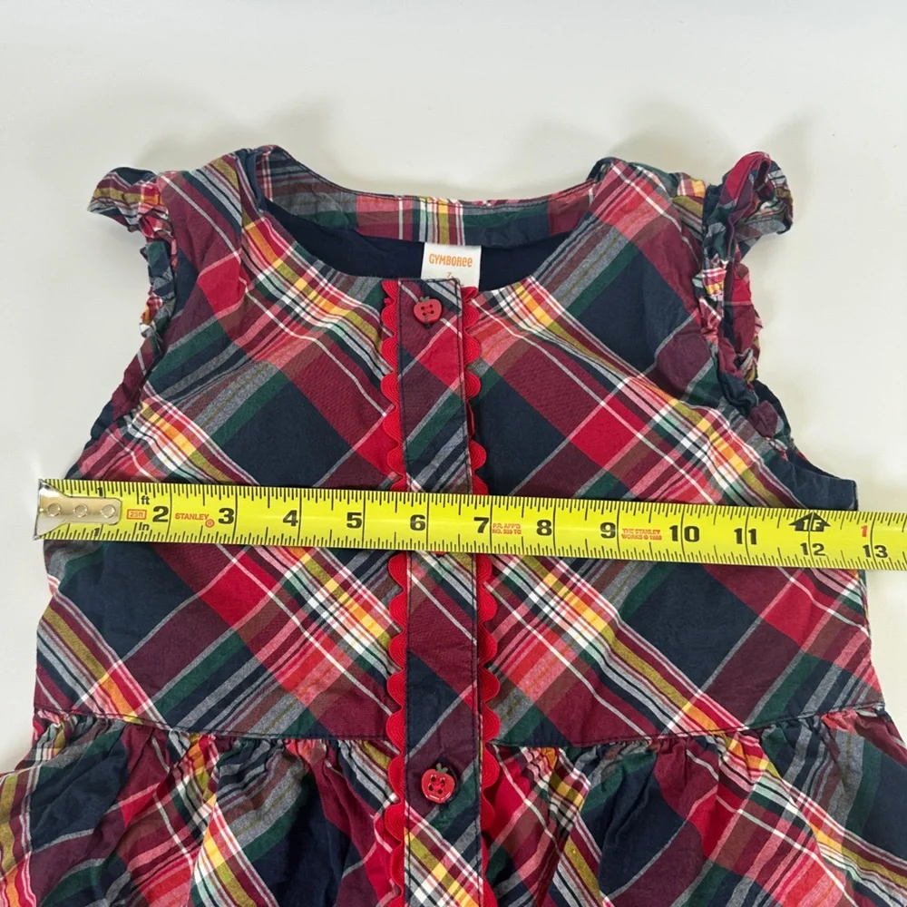 Gymboree Plaid Poplin‎ Babydoll Dress - Apple Orchard - Girls 7 School Apples